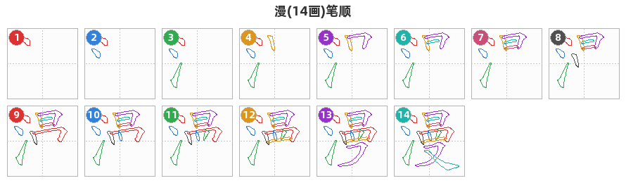 漫笔顺分解图