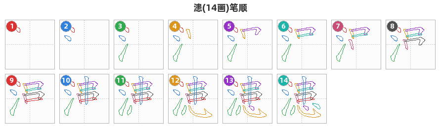 漶笔顺分解图