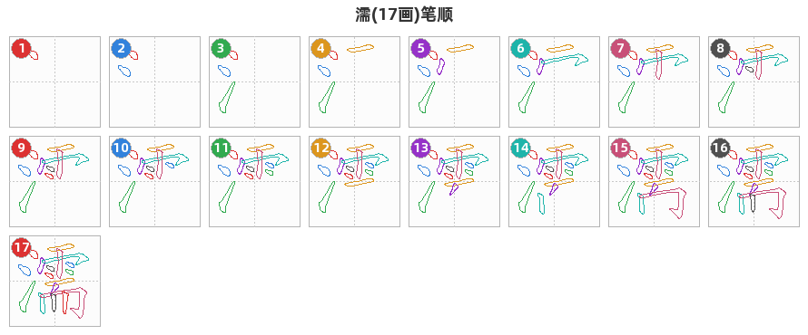 濡笔顺分解图