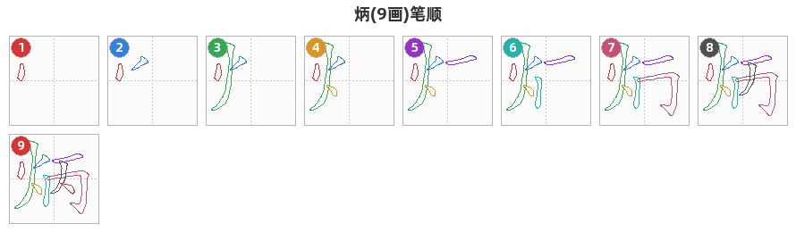 炳笔顺分解图