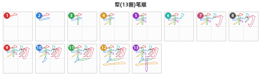 犂笔顺分解图