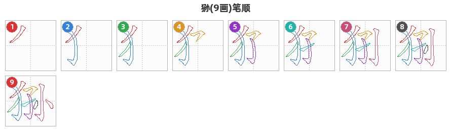 狲笔顺分解图