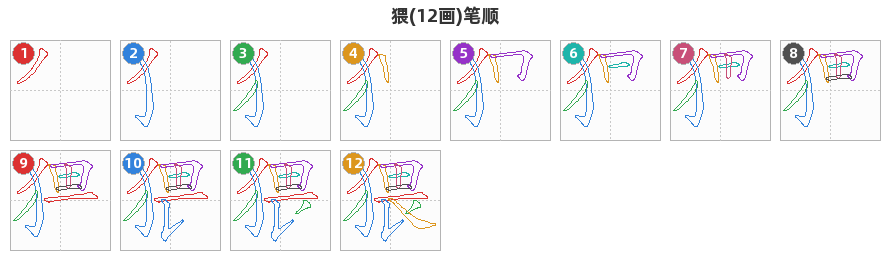 猥笔顺分解图