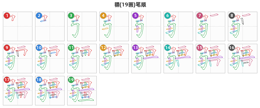 疆笔顺分解图