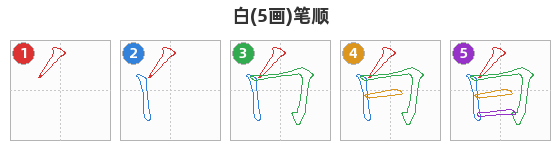 白笔顺分解图