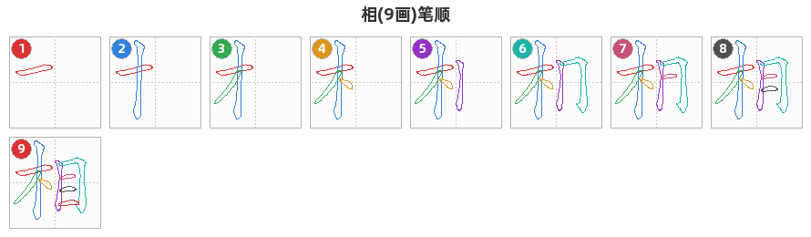 相笔顺分解图