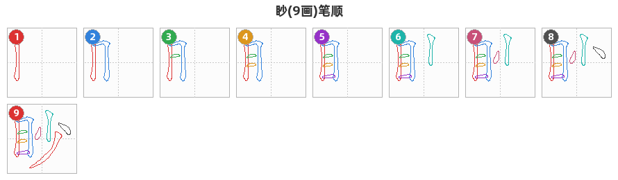 眇笔顺分解图