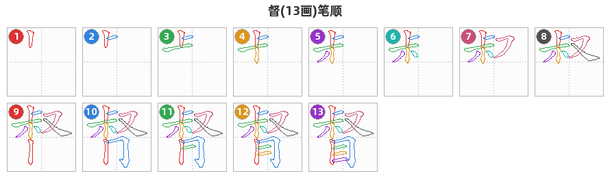 督笔顺分解图