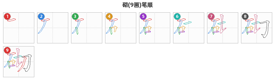 砌笔顺分解图