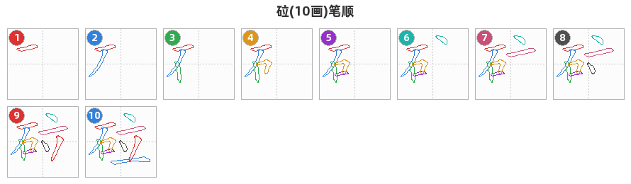 砬笔顺分解图