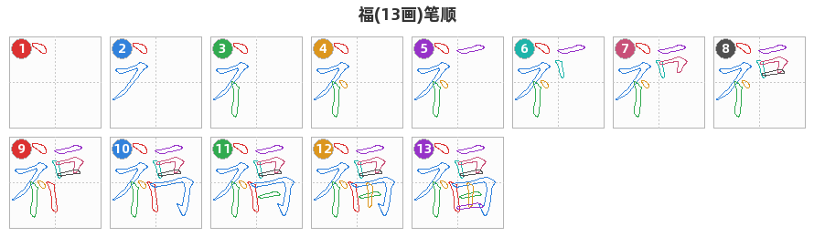 福笔顺分解图