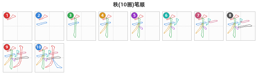 秩笔顺分解图