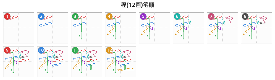 程笔顺分解图