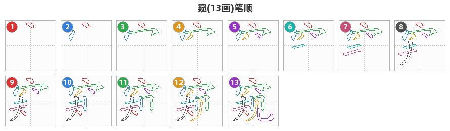 窥笔顺分解图