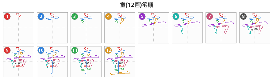 童笔顺分解图