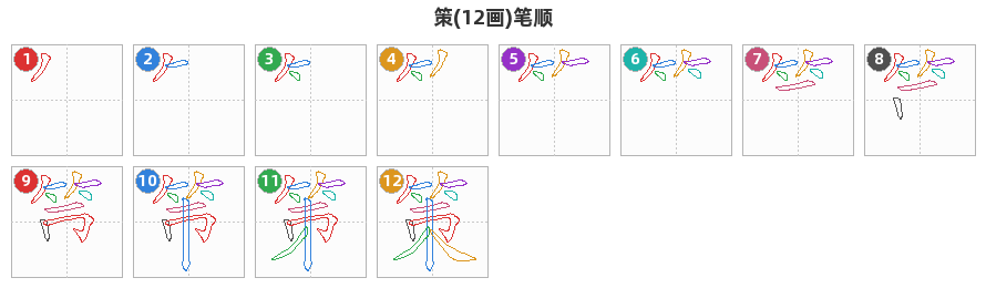 策笔顺分解图