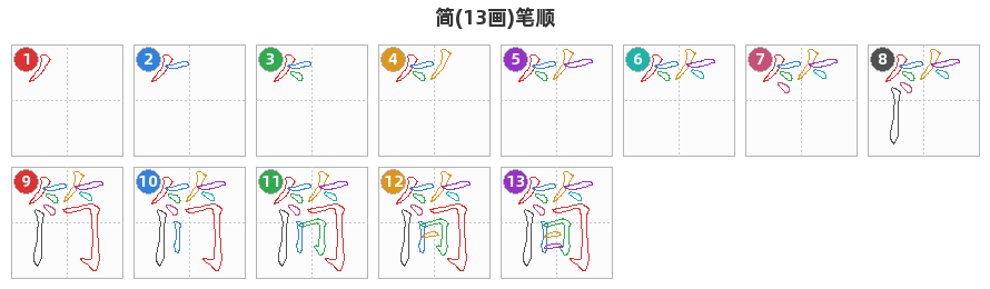 简笔顺分解图