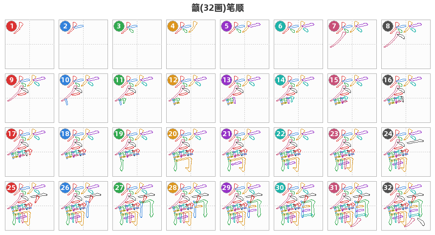 籲笔顺分解图