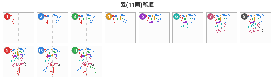 累笔顺分解图