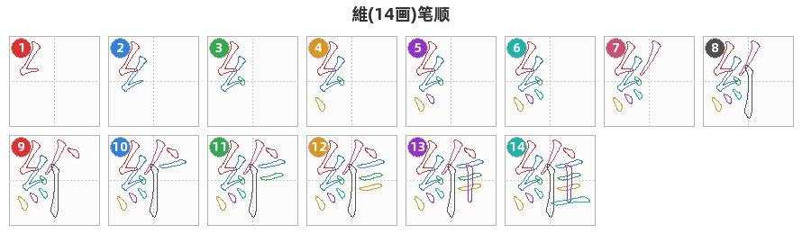 維笔顺分解图