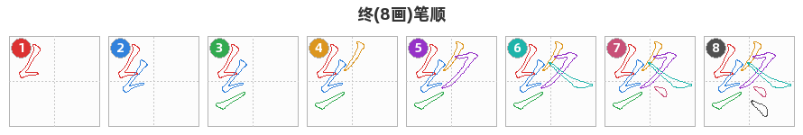 终笔顺分解图