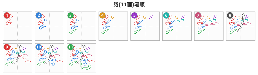 绻笔顺分解图