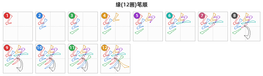 缘笔顺分解图