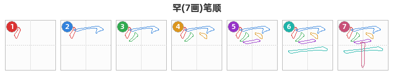 罕笔顺分解图