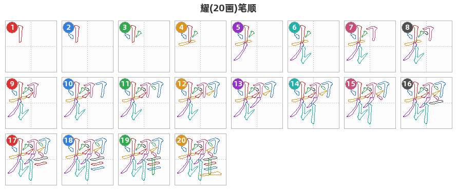 耀笔顺分解图