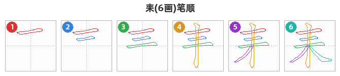 耒笔顺分解图