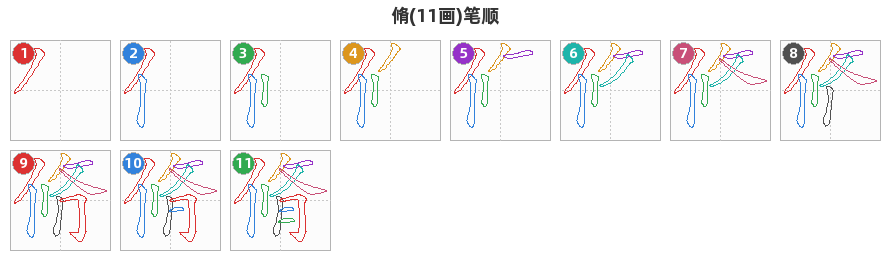 脩笔顺分解图