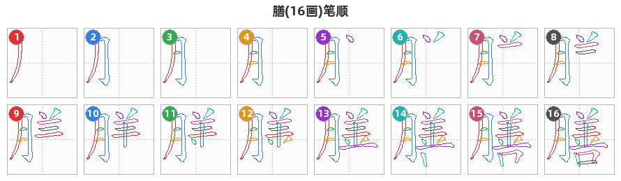 膳笔顺分解图