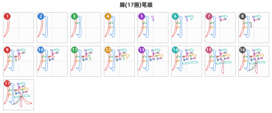 臊笔顺分解图