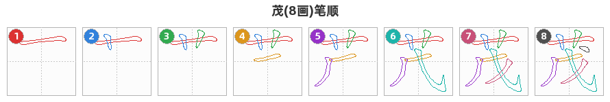 茂笔顺分解图