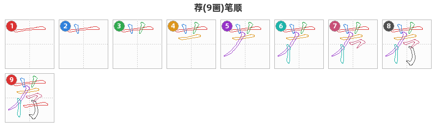 荐笔顺分解图