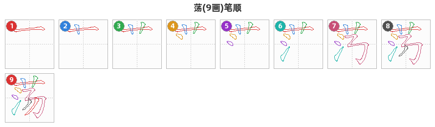 荡笔顺分解图