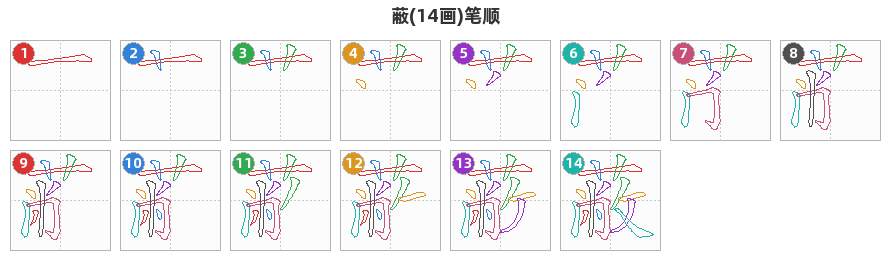 蔽笔顺分解图