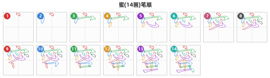 蜜笔顺分解图