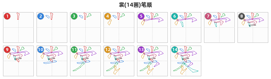 裳笔顺分解图