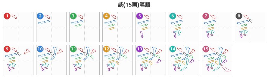 談笔顺分解图