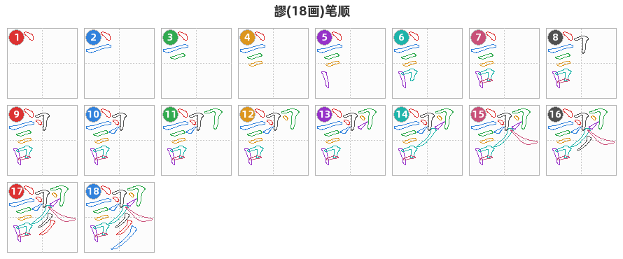 謬笔顺分解图
