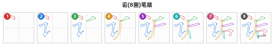 诟笔顺分解图