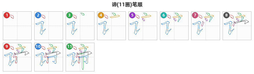 谛笔顺分解图