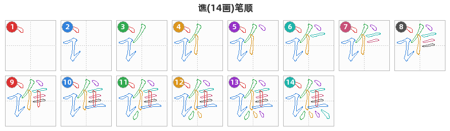 谯笔顺分解图