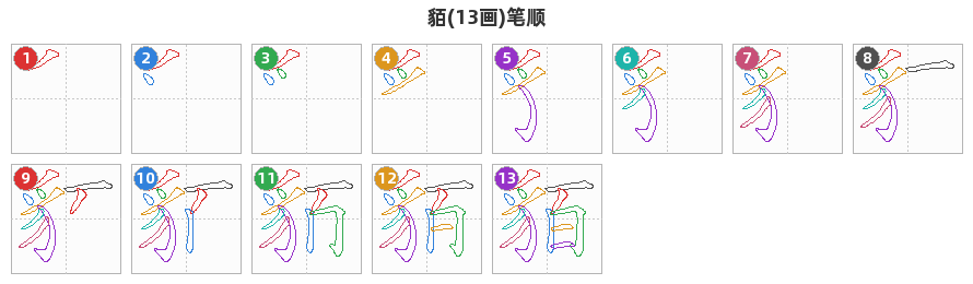 貊笔顺分解图