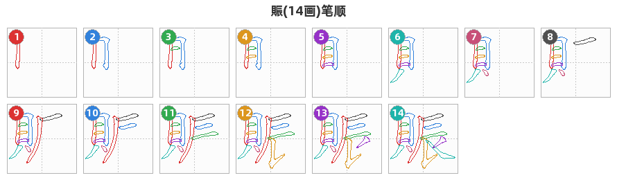 賑笔顺分解图