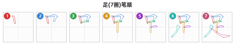 足笔顺分解图