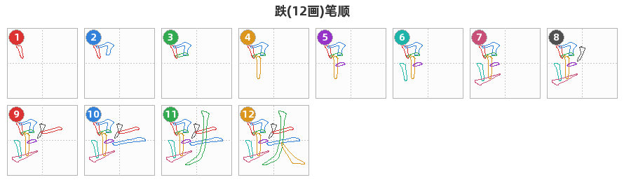 跌笔顺分解图