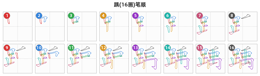 踽笔顺分解图