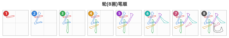 轮笔顺分解图